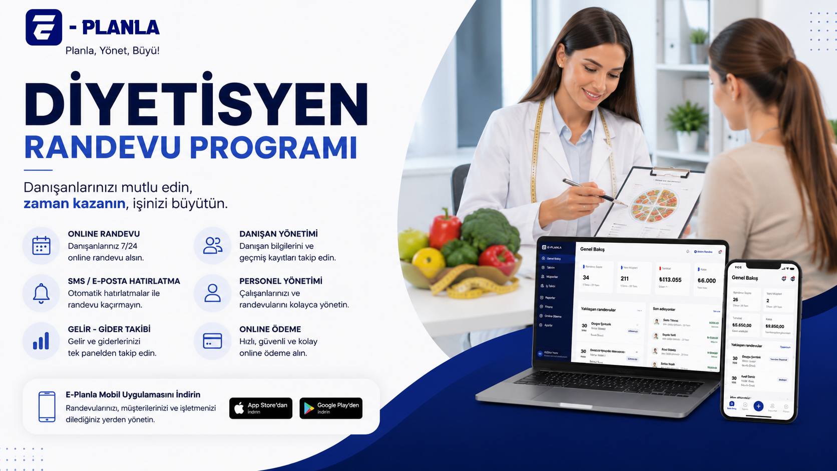 Diyetisyen Randevu Programı | Online Randevu Sistemi | E-Planla