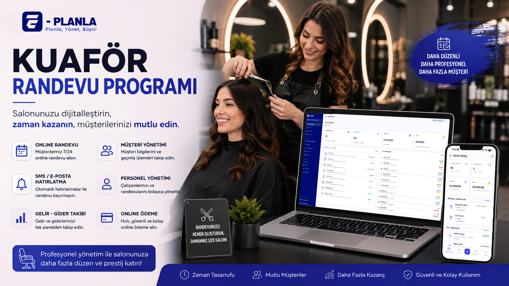 Kuaför Randevu Programı | Online Kuaför Randevu Sistemi | E-Planla